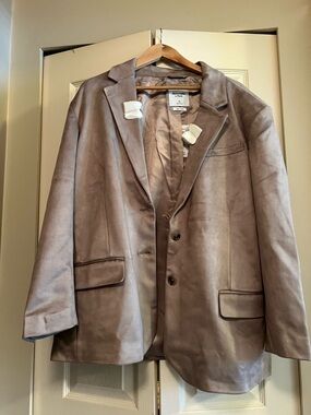 Abercrombie & Fitch Vegan Suede Blazer in Dusty Mauve